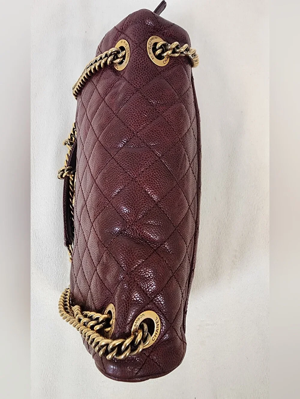 Chanel Shiva 2013-2014 Medium Calfskin. Exterior Has Paint Touch Ups.